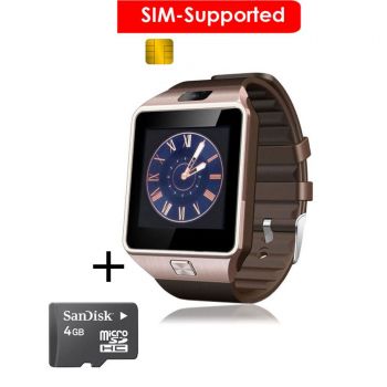 Touchscreen Smart-Watch With 4GB Card - Golden